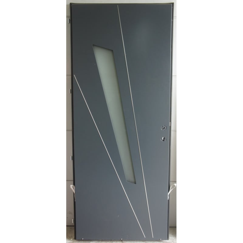 Ouvrant Seul Porte Alu K.Line Anthracite Poussant Gauche - LI204