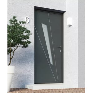 Ouvrant Seul Porte Alu K.Line Anthracite Poussant Gauche - LI204