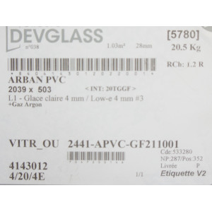 Porte-Fenêtre PVC Gris Clair RAL 9002 H240xL126 | Fab. France