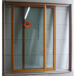 Baie Vitrée Coulissante Bois Exotique H218xL216 cm | PASD001