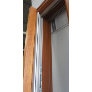 Baie Vitrée Coulissante Bois Exotique H218xL216 cm | PASD001