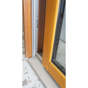 Baie Vitrée Coulissante Bois Exotique H218xL216 cm | PASD001