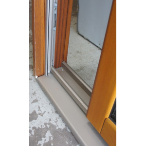 Baie Vitrée Coulissante Bois Exotique H218xL216 cm | PASD001