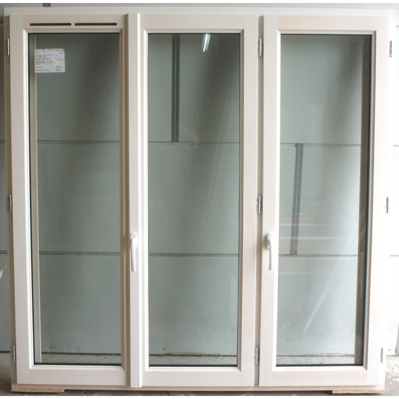 Fenêtre Bois Blanc 3 Vantaux H156 x L157 cm | Fin de Chantier