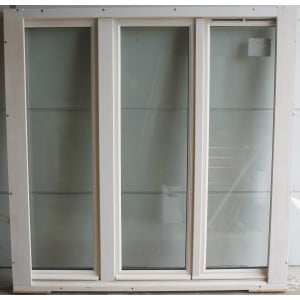 Fenêtre en Bois Prépeint Blanc 156x167 cm (3 Ouvrants)