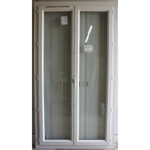 Porte-Fenêtre PVC 2 Vantaux + Volet Accordéon H216xL115 | PRE073