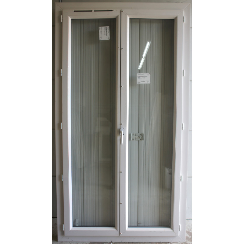 Porte-Fenêtre PVC 2 Vantaux + Volet Accordéon H216xL115 | PRE073