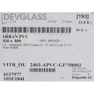Fenêtre PVC Opaque avec Volet Roulant H123 x L98 cm