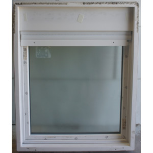 Fenêtre PVC Opaque avec Volet Roulant H123 x L98 cm