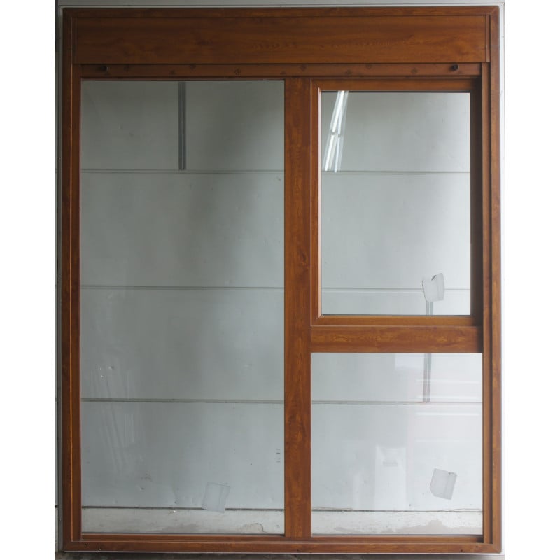 Baie vitrée PVC chêne doré |  destockage
