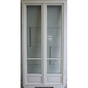 Porte-Fenêtre Bois 2 Vantaux Lasuré Blanc H214xL107 | LKF013