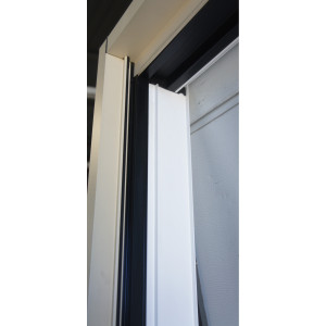 Baie Vitrée Alu Bicolore Blanc / Beige RAL 1015 H218xL186 cm