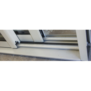 Baie Vitrée Alu Bicolore Blanc / Beige RAL 1015 H218xL186 cm