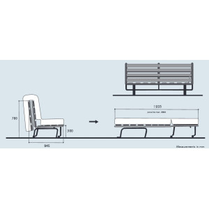 Banquette BZ Convertible 140x190 cm | Sommier à Lattes