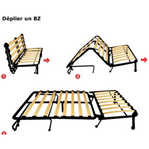 Banquette BZ Convertible 140x190 cm | Sommier à Lattes