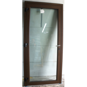 Porte vitrée aluminium marron RAL 8015 H220 x L102 cm | MAC020