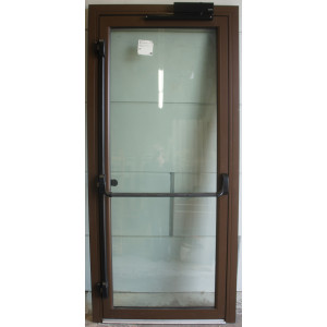 Porte Aluminium Vitrée H220xL102 - Anti-Panique RAL 8015