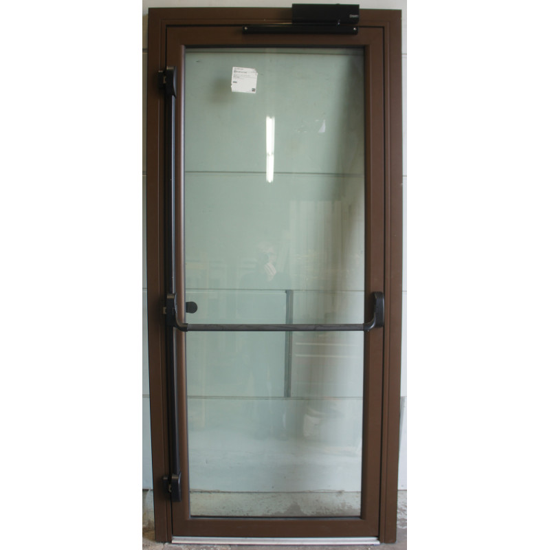 Porte Aluminium Vitrée H220xL102 - Anti-Panique RAL 8015