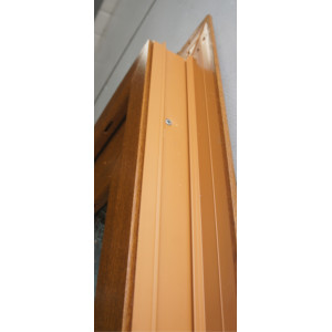 Porte d'Entrée PVC Chêne Doré H222xL88 - Vitrage Opaque
