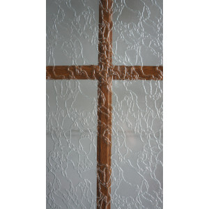 Porte d'Entrée PVC Chêne Doré H222xL88 - Vitrage Opaque