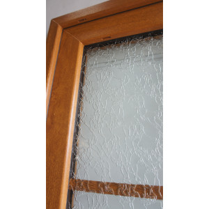 Porte d'Entrée PVC Chêne Doré H222xL88 - Vitrage Opaque