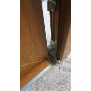 Porte d'Entrée PVC Chêne Doré H222xL88 - Vitrage Opaque