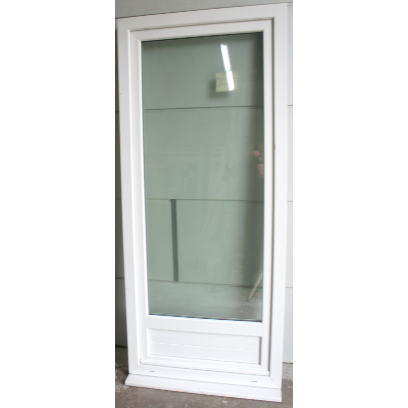 Porte-Fenêtre PVC Blanc H200xL86 - Soubassement & Vitrage