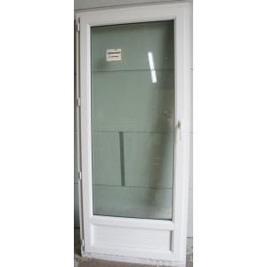 Porte-Fenêtre PVC Blanc H200xL86 - Soubassement & Vitrage