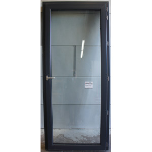 Porte-Fenêtre PVC Anthracite H218xL96 - Poussant Gauche