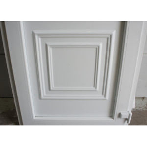 Porte d'Entrée PVC Acajou/Blanc H215xL91 - Vitre Opaque MAC027
