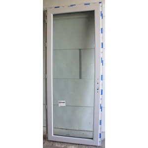 Porte-Fenêtre PVC Gris Clair H224xL92 - Vitrage 44.2 MAC028