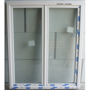 Fenêtre PVC Blanc 2 Vantaux H152xL127 - Double Vitrage MAC030