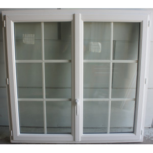 Fenêtre PVC Blanc avec Croisillons H132 x L138 cm 2V | Ref MAC033