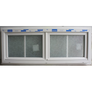 Fenêtre PVC Blanc Opaque H55 x L144 cm 2 Vantaux | Ref MAC036