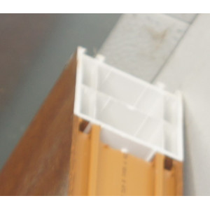 Porte PVC chêne doré avec imposte