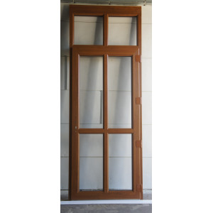 Porte PVC chêne doré avec imposte
