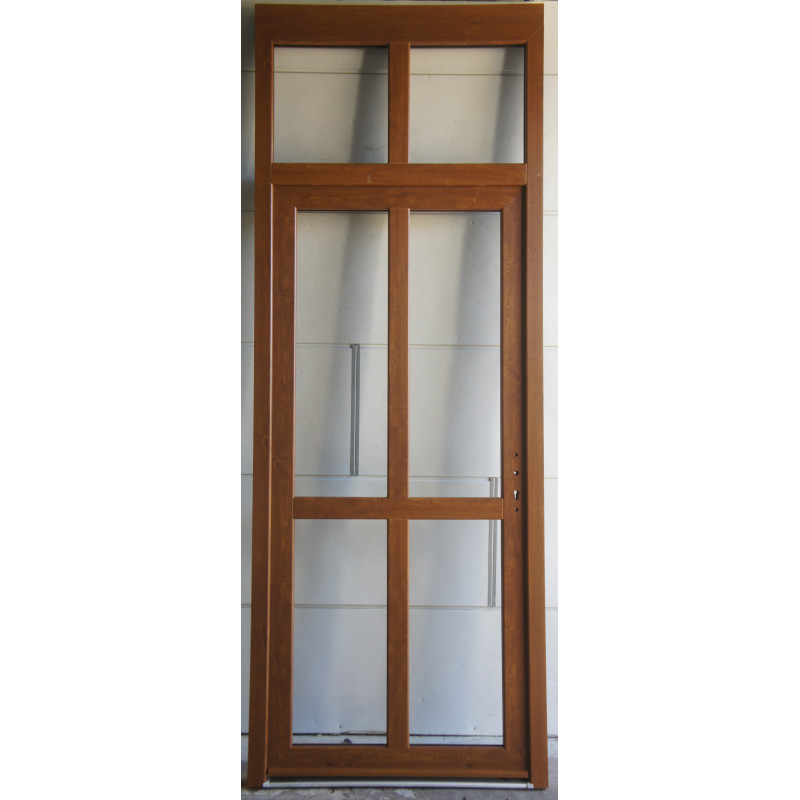 Porte PVC Chêne Doré avec Imposte H275xL104 cm | Réf MAC045