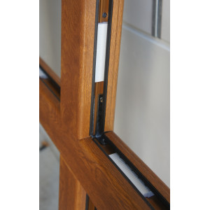 Porte PVC chêne doré avec imposte