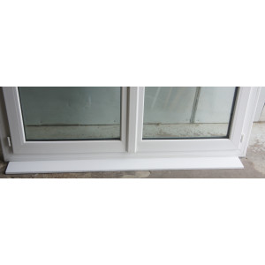 Fenêtre PVC Blanc Triple Vitrage avec Imposte H228xL148cm