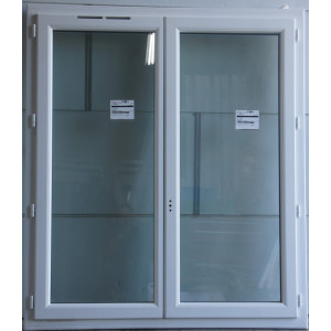 Fenêtre PVC Blanc 2 Vantaux Fermeture 3 Points H146xL126