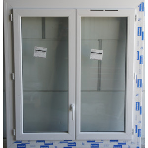 Fenêtre PVC Blanc 2 Vantaux Double Vitrage H127xL115 cm