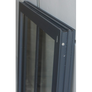 Fenêtre fixe aluminium gris