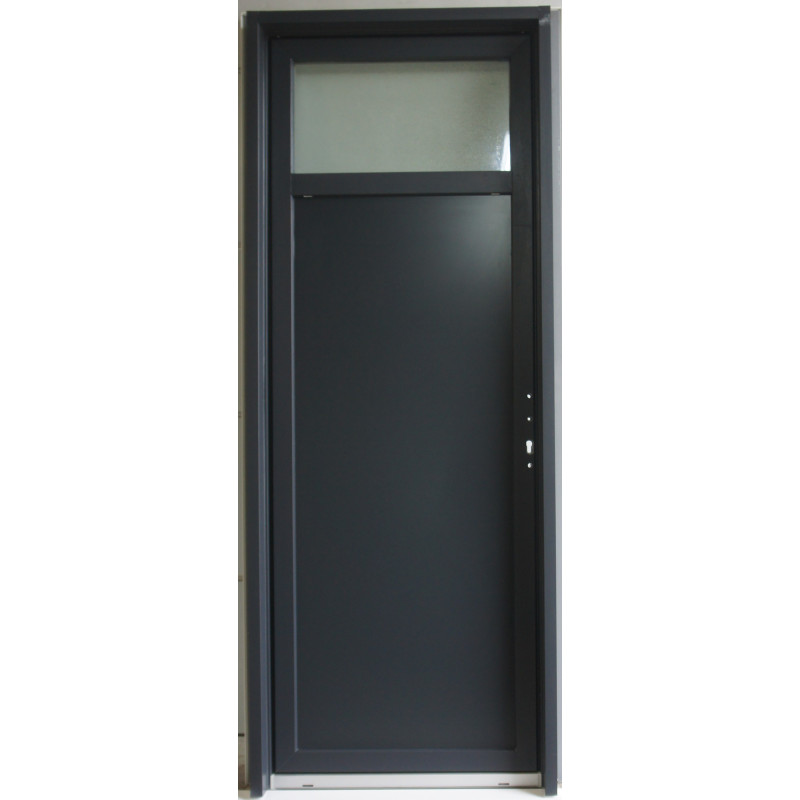 Porte d'entrée PVC 1/4 vitrée