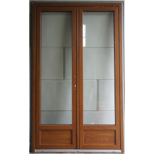 porte fenêtre pvc chêne doré