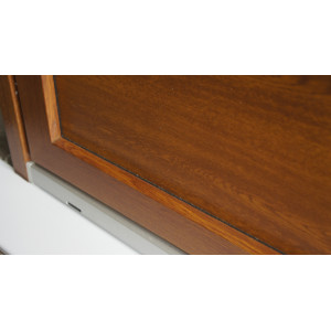porte fenêtre pvc chêne doré