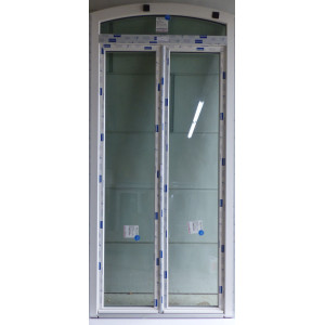 Porte fenêtre PVC blanc cintrée