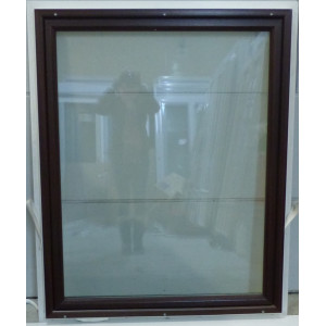 Fenêtre PVC blanc/acajou