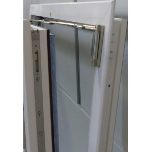 Fenêtre PVC blanc/acajou