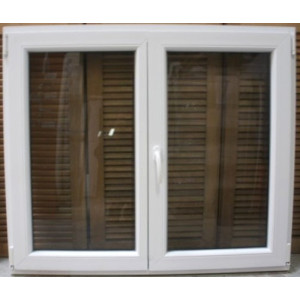 Porte PVC Chêne Clair & Blanc H216xL87 Poussant Gauche | AB010