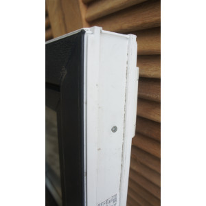 Porte PVC Chêne Clair & Blanc H216xL87 Poussant Gauche | AB010